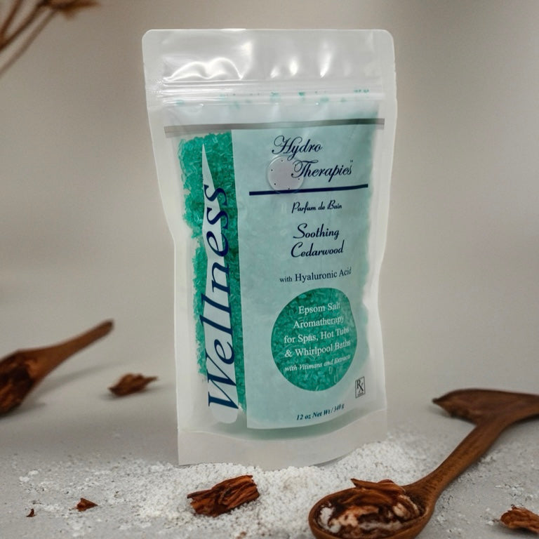 Soothing Cedarwood Bath Salts – 12oz Epsom Salt for Sore Muscles, Stress Relief, Relaxation & Muscle Pain Recovery