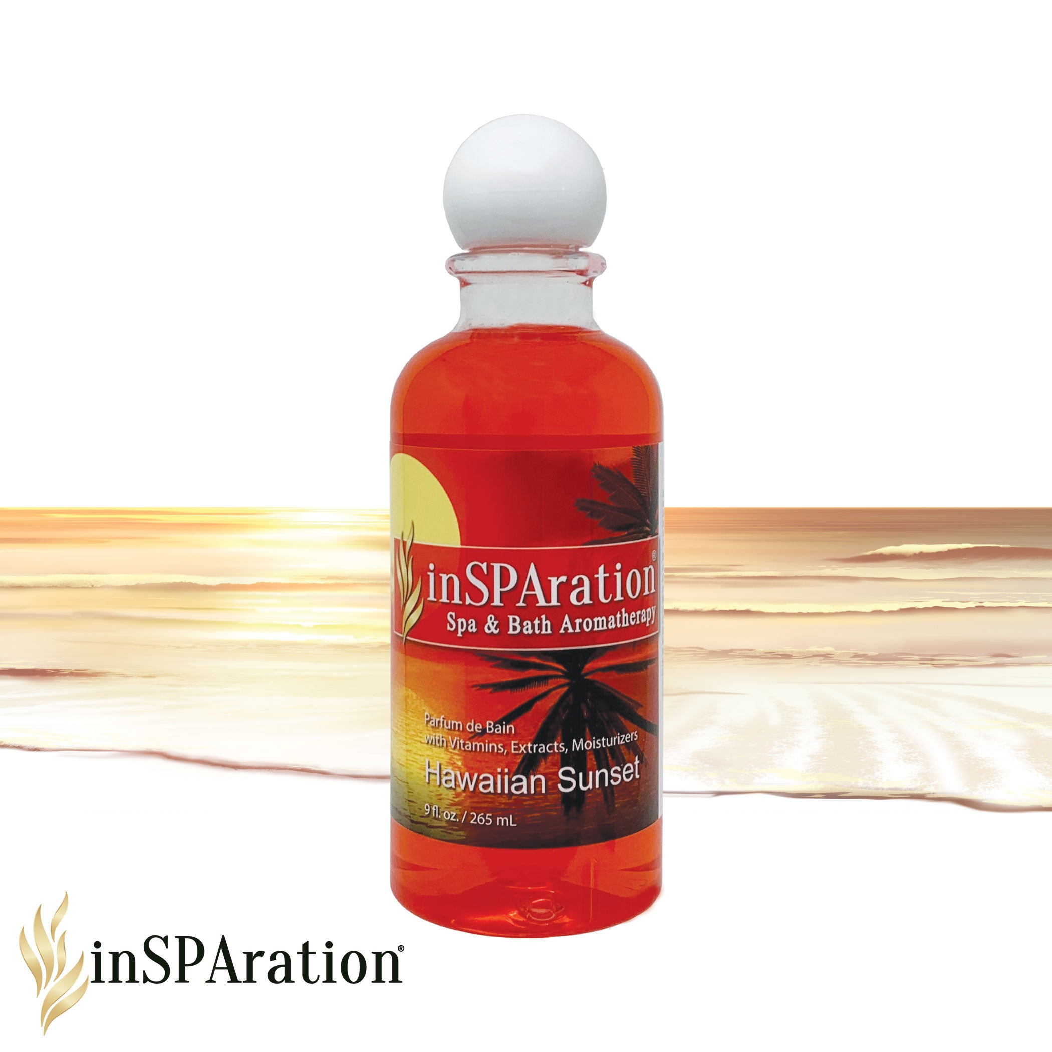 Hawaiian Sunset 9oz Liquid Aromatherapy – Frangipani Hot Tub & Pool Scents | Insparation Spa & Bath Aromatherapy