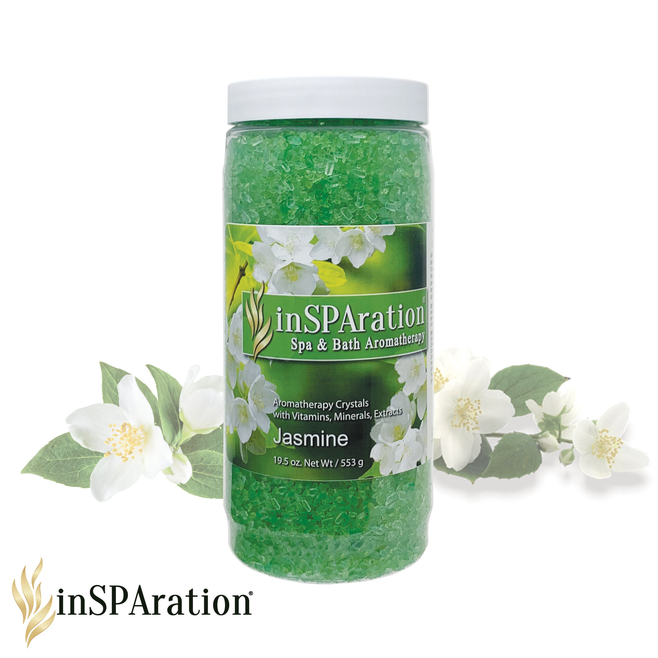 Jasmine inSPAration Rx Crystals 19oz – Hot Tub Salts & Epsom Salt Bath for Relaxation, Muscle-Relaxing Bath Soak, Stress Relief Spa Crystals for Hot Tubs