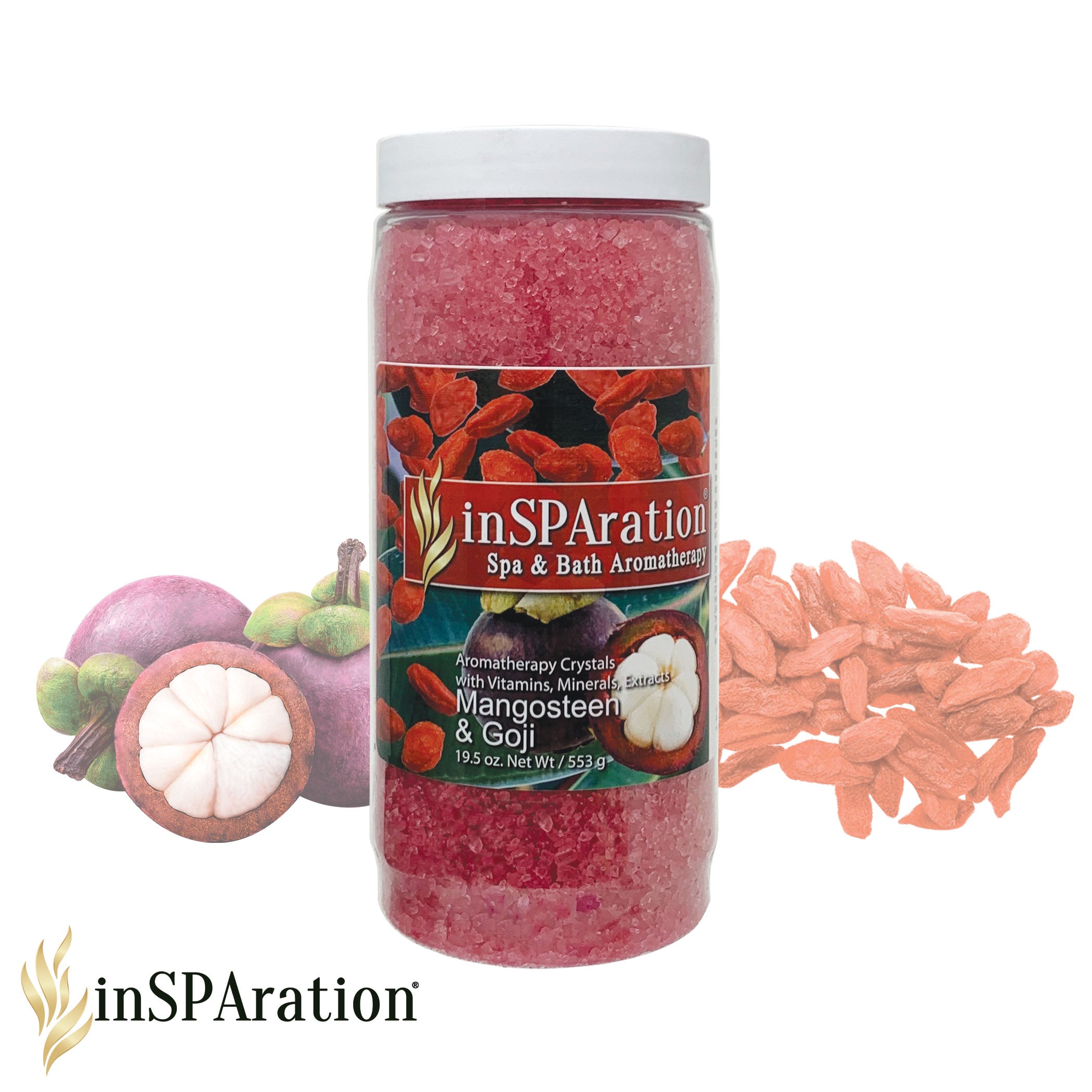 Mangosteen & Goji - inSPAration Rx Crystals – Epsom Salt for Hot Tub, Muscle Relaxing & Stress Relief Bath Salts, Spa Crystals for Hot Tubs