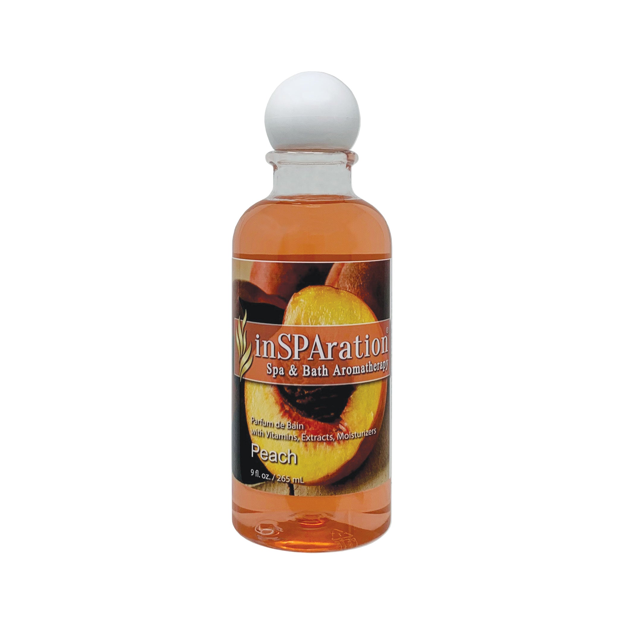 Peach inSPAration 9oz Liquid Aromatherapy – Sweet, Juicy Spa Fragrance for Hot Tubs & Baths