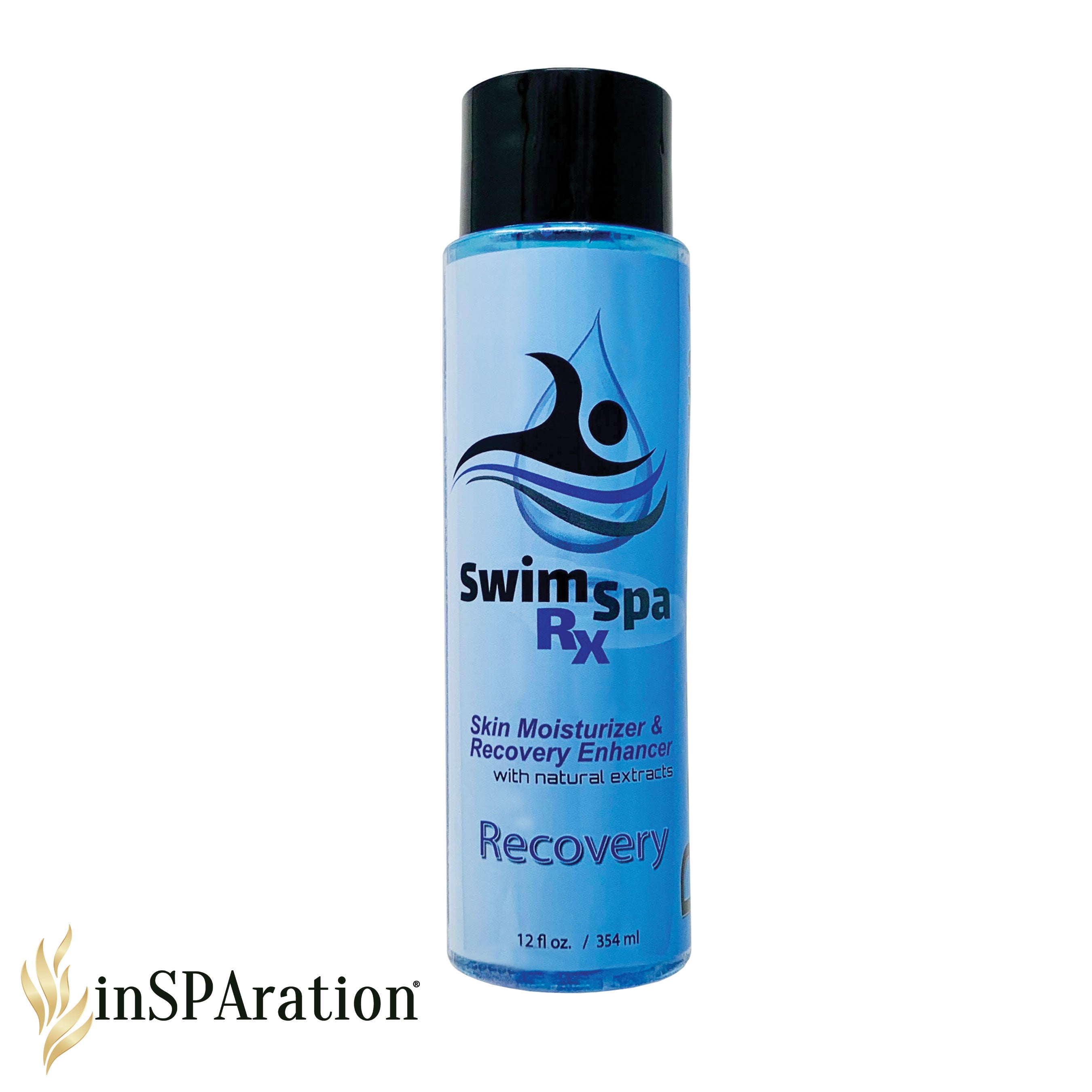 Recovery SwimSpa Rx 12oz – inSPAration Wellness Liquid Aromatherapy | Skin Moisturizer & Recovery Enhancer | Odor Neutralizer, pH Neutral, Chlorine & Bromine Safe