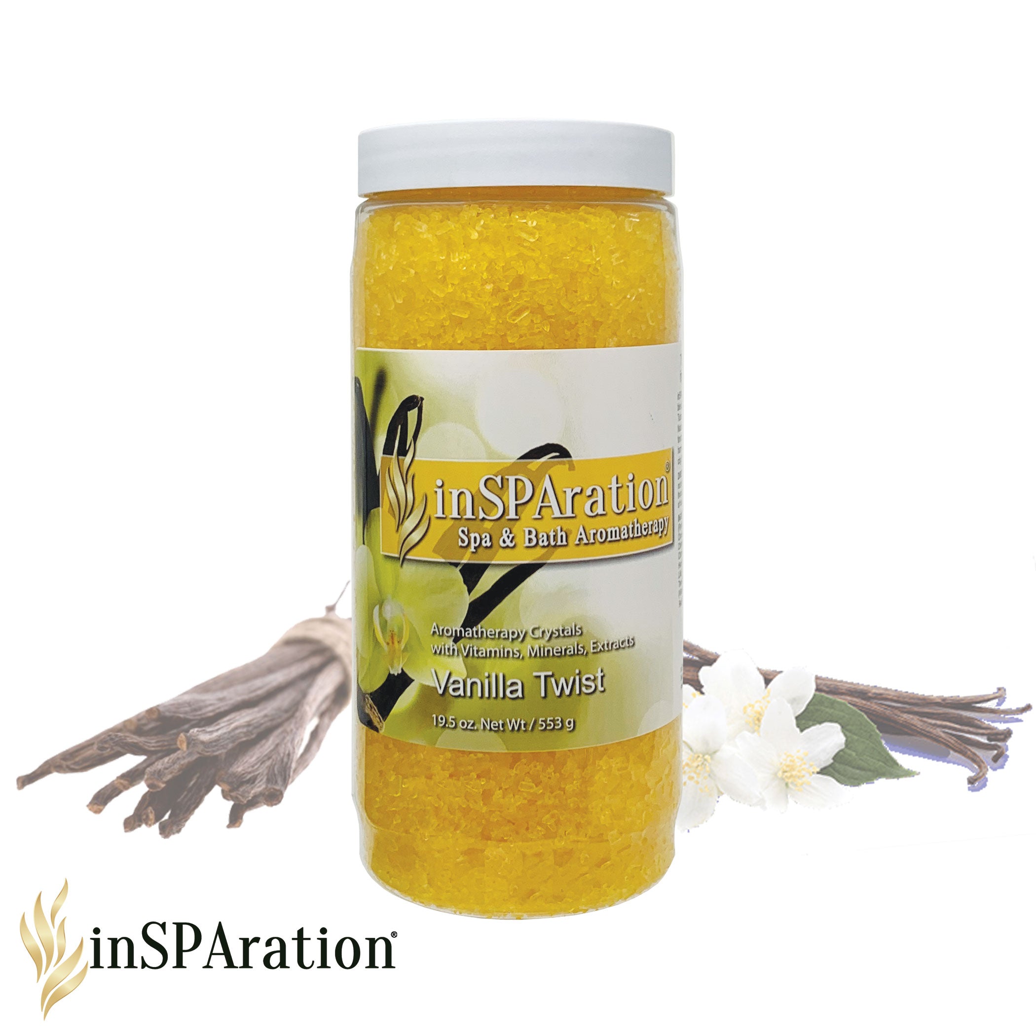 Vanilla Twist 19oz inSPAration Rx Crystals – Epsom Salt for Hot Tub, Muscle Relaxing & Stress Relief Bath Salts, Spa Crystals for Hot Tubs
