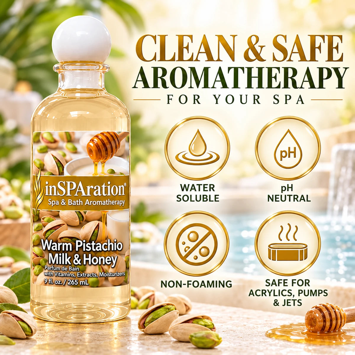 HOLIDAY (WARM PISTACHIO) - 9oz Liquid Aromatherapy – Hot Tub Spa Fragrance