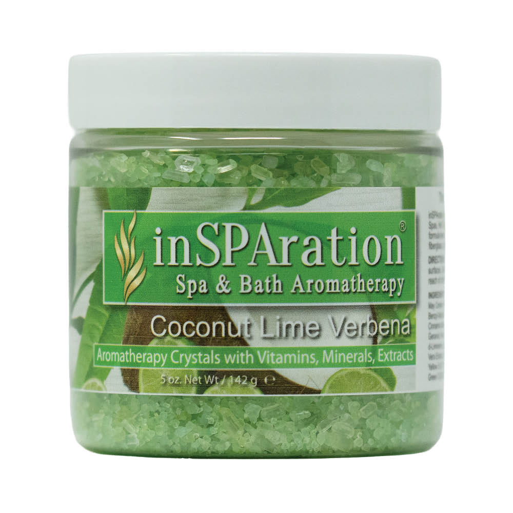 Coconut Lime Verbena - inSPAration Rx Crystals – Epsom Salt for Hot Tub, Muscle Relaxing & Stress Relief Bath Salts, Spa Crystals for Hot Tubs