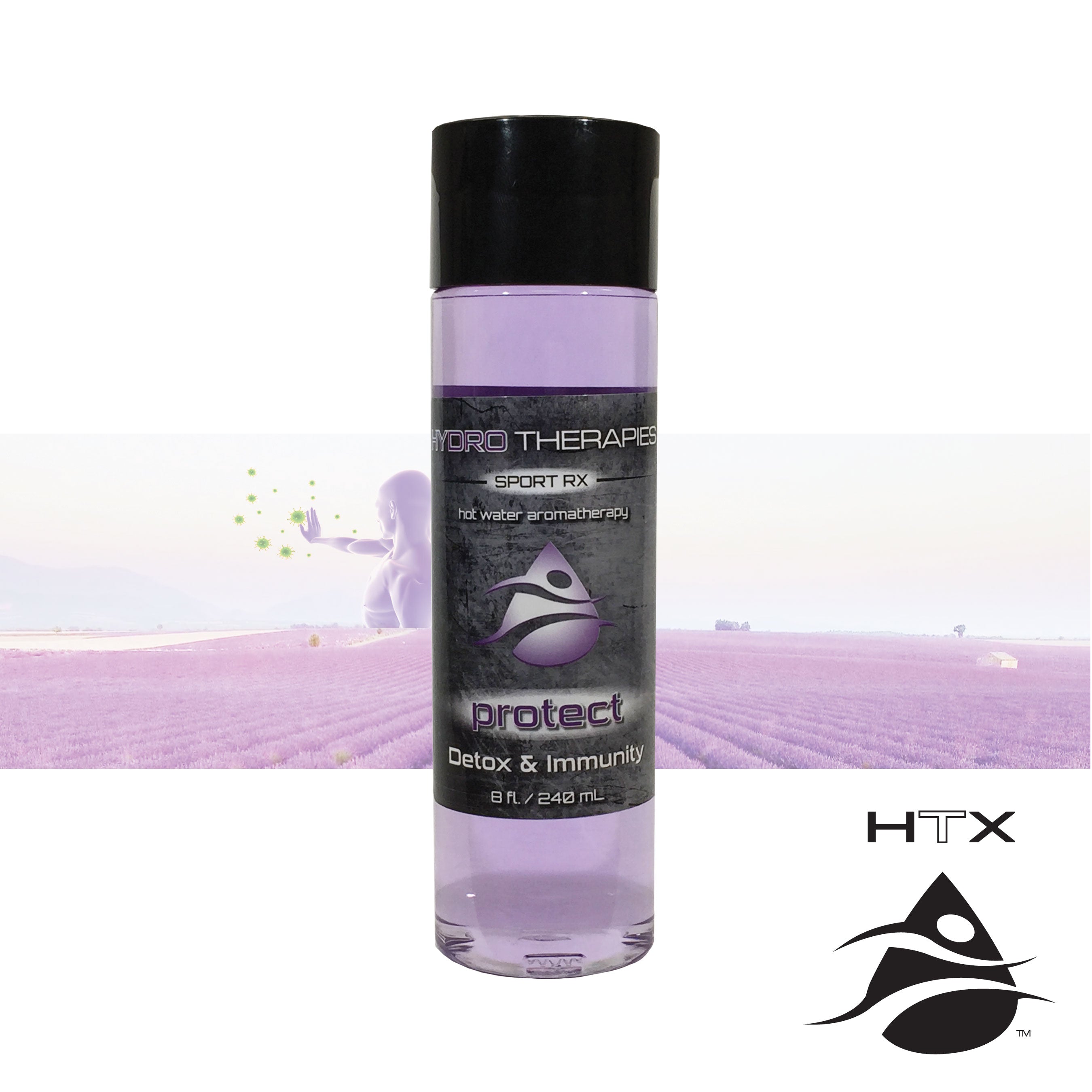 Protect 8oz HydroTherapies Sport Rx Liquids – Epsom Salt Aromatherapy for Stress Reduction & Relaxing Epsom Salt Bath.