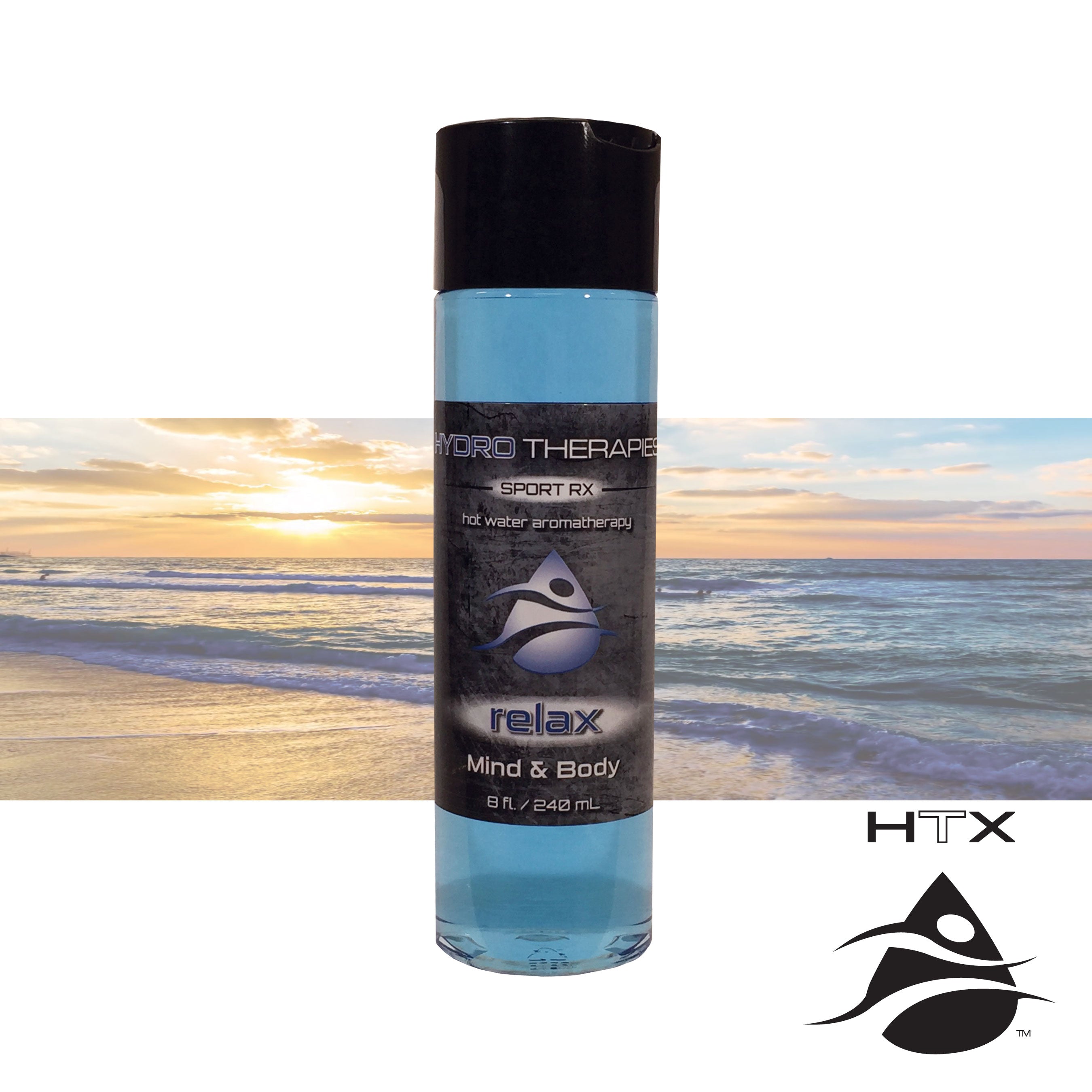 Relax 8oz – HydroTherapies Sport RX Liquid | Spa Aromatherapy with Chamomile & Bergamot, Hot Tub Scents, Epsom Salt.